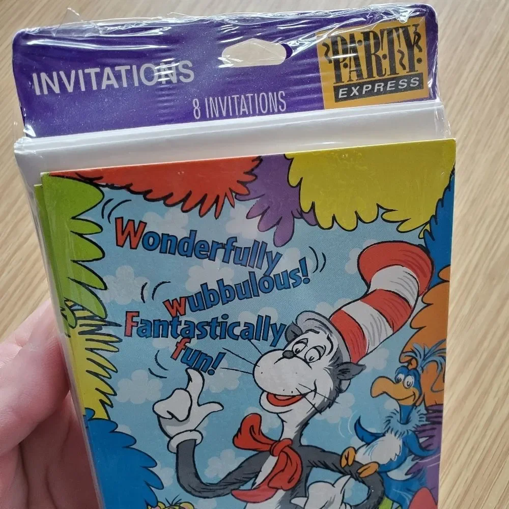 Wubbulous World Of Dr.Seuss Party Express Hallmark Birthday Party Invitation 8pk
